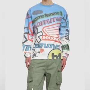 NWT Homme+Femme Moto printed thermal t-shirt, $175. Size XXL